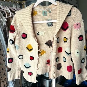 Anthropologie / Monogram HWR Chocolate Box Cardigan Sweater Wool Blend